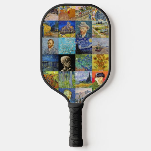 Vincent van Gogh - Meisterwerke Mosaic Patchwork Pickleball Schläger (Vorderseite)