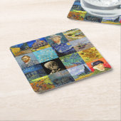 Vincent van Gogh - Meisterwerke Mosaic Patchwork Rechteckiger Pappuntersetzer (angewinkelt)