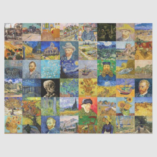 Vincent van Gogh - Meisterwerke Mosaic Patchwork Seidenpapier (Vorderseite)