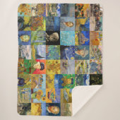 Vincent van Gogh - Meisterwerke Mosaic Patchwork Sherpadecke (Vorderseite)