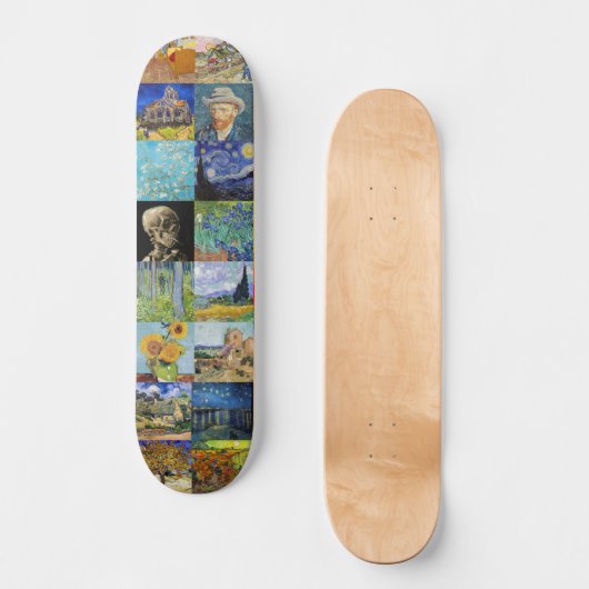 Vincent van Gogh - Meisterwerke Mosaic Patchwork Skateboard (Vorderseite)