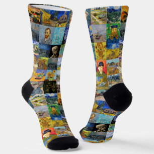 Vincent van Gogh - Meisterwerke Mosaic Patchwork Socken
