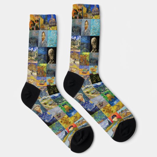 Vincent van Gogh - Meisterwerke Mosaic Patchwork Socken (Rechts)