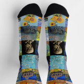 Vincent van Gogh - Meisterwerke Mosaic Patchwork Socken (Oben)