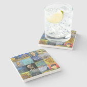 Vincent van Gogh - Meisterwerke Mosaic Patchwork Steinuntersetzer (Seitenansicht)