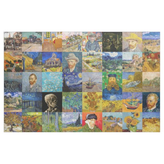 Vincent van Gogh - Meisterwerke Mosaic Patchwork Stoff (Yard (91,4 cm))
