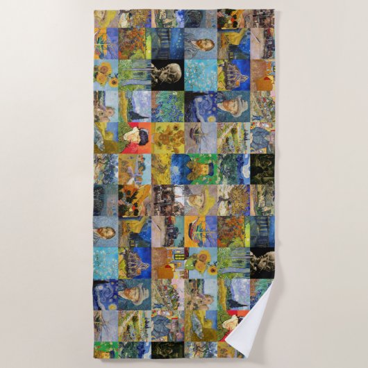 Vincent van Gogh - Meisterwerke Mosaic Patchwork Strandtuch (Vorderseite)