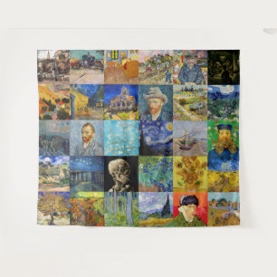 Vincent van Gogh - Meisterwerke Mosaic Patchwork Wandteppich