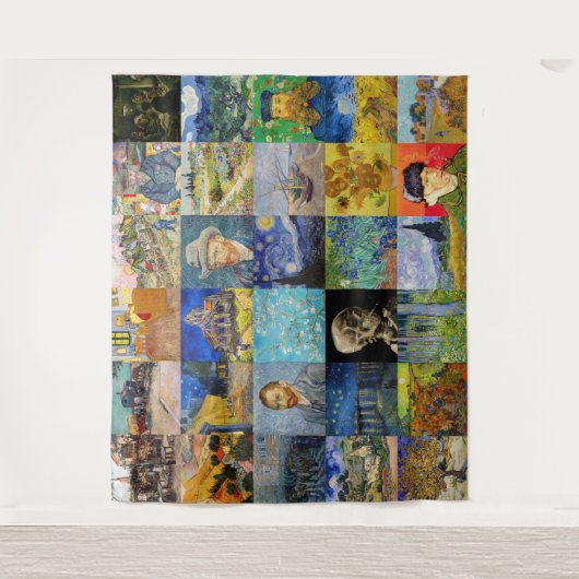 Vincent van Gogh - Meisterwerke Mosaic Patchwork Wandteppich (Vorderseite)