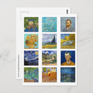 Vincent Van Gogh - Meisterwerke Mosaic Postkarte