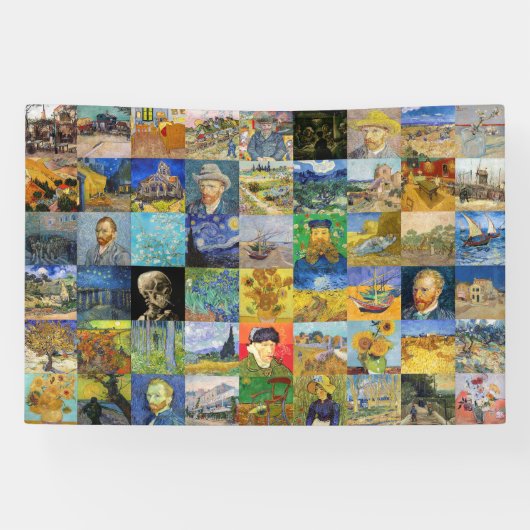 Vincent van Gogh - Meisterwerke Mosaik Patchwork Banner (Horizontal)