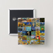 Vincent van Gogh - Meisterwerke Mosaik Patchwork Button (Vorne & Hinten)