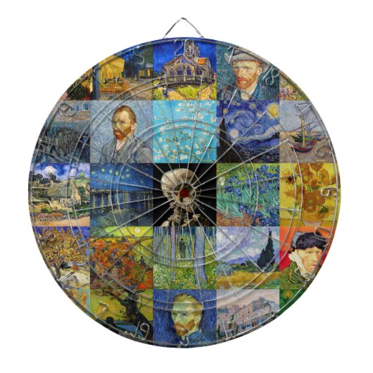 Vincent van Gogh - Meisterwerke Mosaik Patchwork Dartscheibe (vorne)