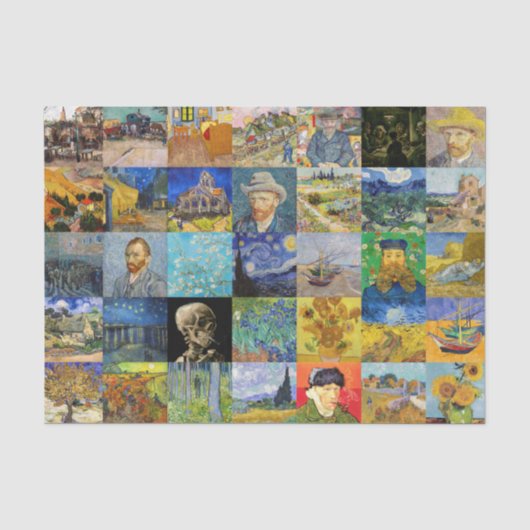 Vincent van Gogh - Meisterwerke Mosaik Patchwork Seidenpapier (Vorderseite)
