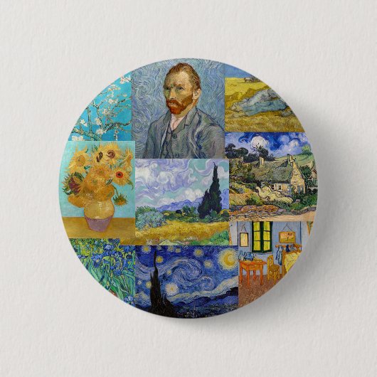 Vincent Van Gogh - Meisterwerke Patchwork Button (Vorderseite)