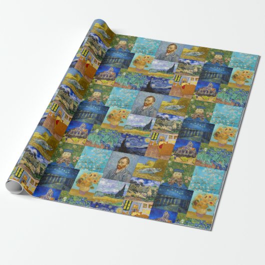 Vincent Van Gogh - Meisterwerke Patchwork Geschenkpapier (Ungerollt)