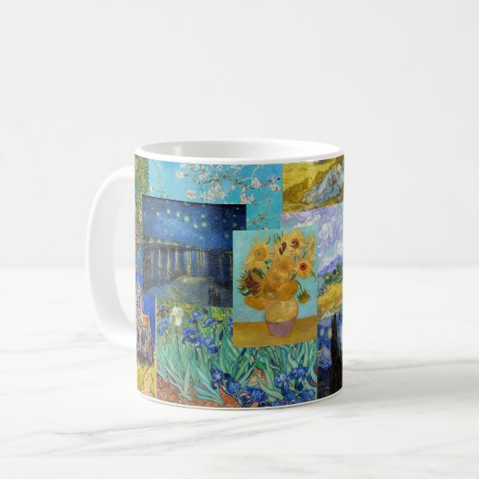 Vincent Van Gogh - Meisterwerke Patchwork Kaffeetasse (Vorderseite Links)
