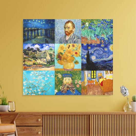 Vincent Van Gogh - Meisterwerke Patchwork Leinwanddruck (Insitu (Wohnzimmer))