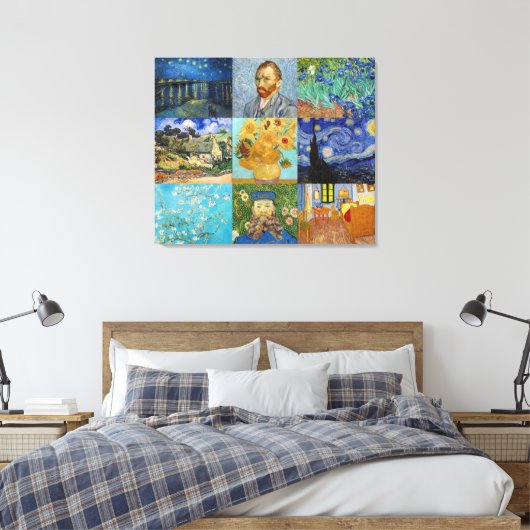 Vincent Van Gogh - Meisterwerke Patchwork Leinwanddruck (Insitu (Schlafzimmer))