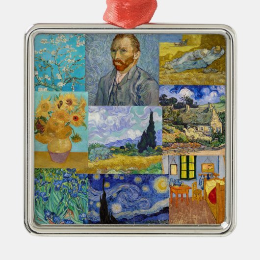 Vincent Van Gogh - Meisterwerke Patchwork Ornament Aus Metall (Vorne)