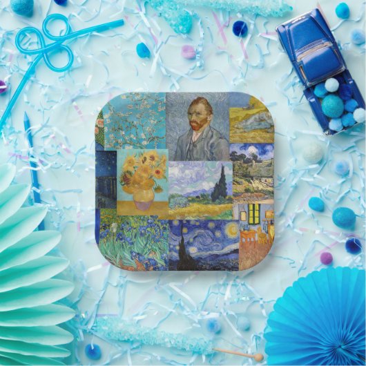 Vincent Van Gogh - Meisterwerke Patchwork Pappteller (Party)