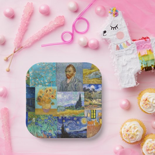 Vincent Van Gogh - Meisterwerke Patchwork Pappteller (Party)