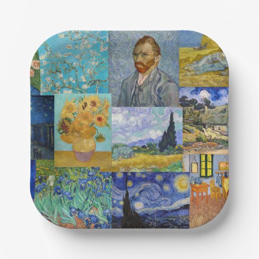 Vincent Van Gogh - Meisterwerke Patchwork Pappteller (Vorderseite)