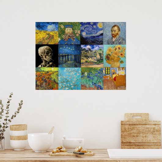 Vincent Van Gogh - Meisterwerke Patchwork Poster (Küche)