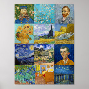 Vincent Van Gogh - Meisterwerke Patchwork Poster