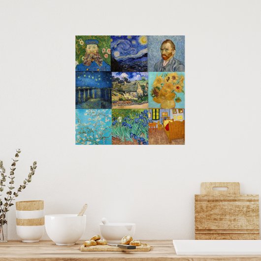 Vincent Van Gogh - Meisterwerke Patchwork Poster (Küche)