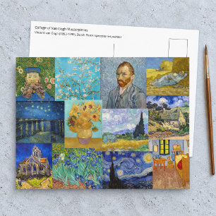 Vincent Van Gogh - Meisterwerke Patchwork Postkarte