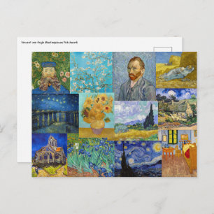 Vincent Van Gogh - Meisterwerke Patchwork Postkarte