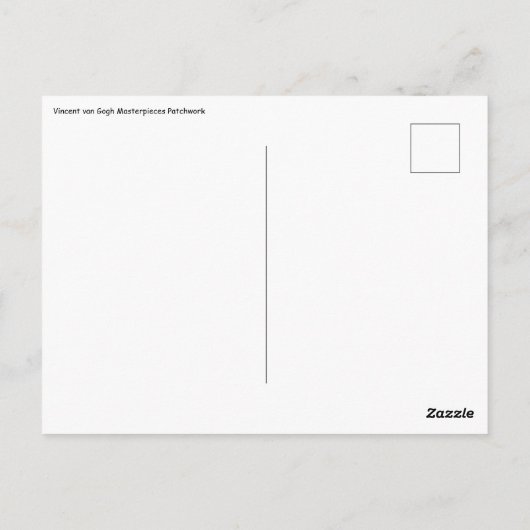 Vincent Van Gogh - Meisterwerke Patchwork Postkarte (Rückseite)