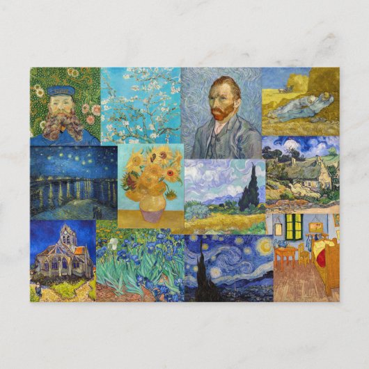 Vincent Van Gogh - Meisterwerke Patchwork Postkarte (Vorderseite)