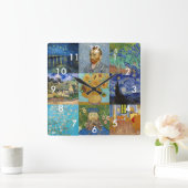 Vincent Van Gogh - Meisterwerke Patchwork Quadratische Wanduhr (Zuhause)