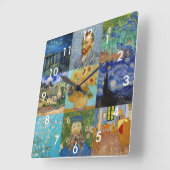 Vincent Van Gogh - Meisterwerke Patchwork Quadratische Wanduhr (Winkel)