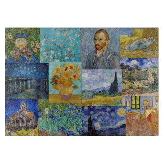 Vincent Van Gogh - Meisterwerke Patchwork Schneidebrett (Vorderseite)