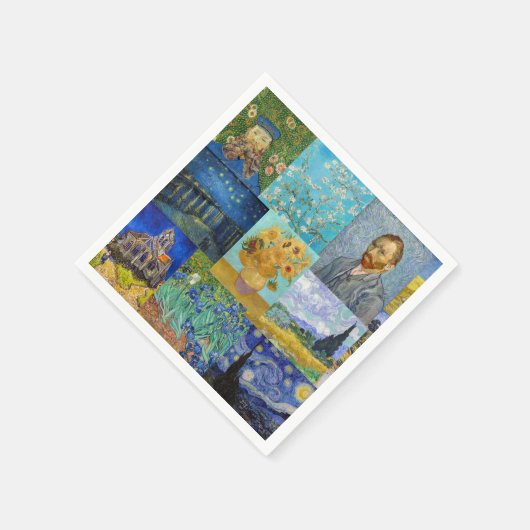 Vincent Van Gogh - Meisterwerke Patchwork Serviette (Ecke)
