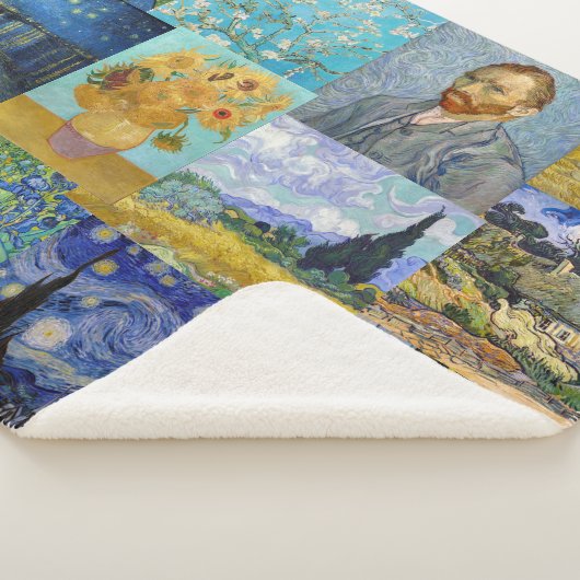 Vincent Van Gogh - Meisterwerke Patchwork Sherpadecke (3/4)