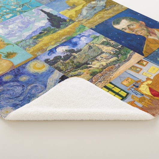 Vincent Van Gogh - Meisterwerke Patchwork Sherpadecke (3/4)