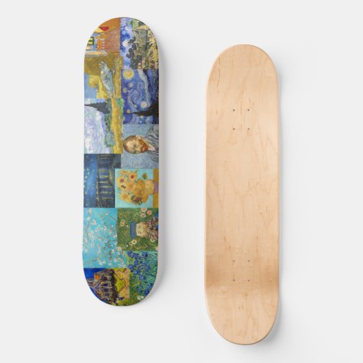 Vincent Van Gogh - Meisterwerke Patchwork Skateboard (Vorderseite)
