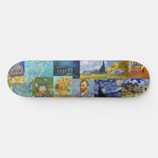 Vincent Van Gogh - Meisterwerke Patchwork Skateboard (Horizontal)