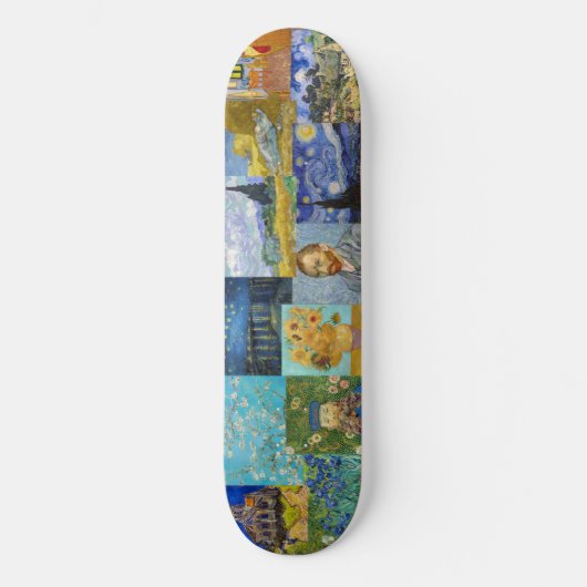 Vincent Van Gogh - Meisterwerke Patchwork Skateboard (Vorderseite)