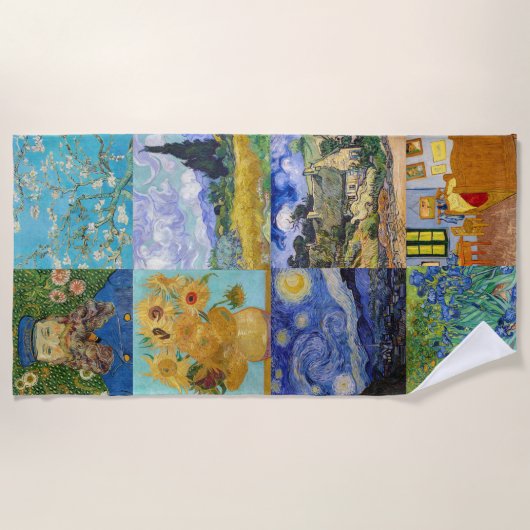 Vincent Van Gogh - Meisterwerke Patchwork Strandtuch (Vorderseite)