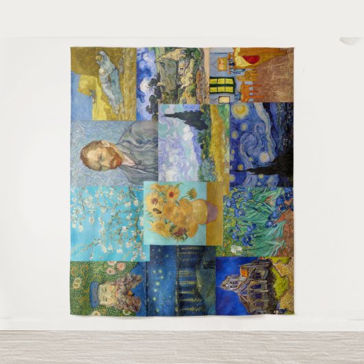 Vincent Van Gogh - Meisterwerke Patchwork Wandteppich (Vorderseite)