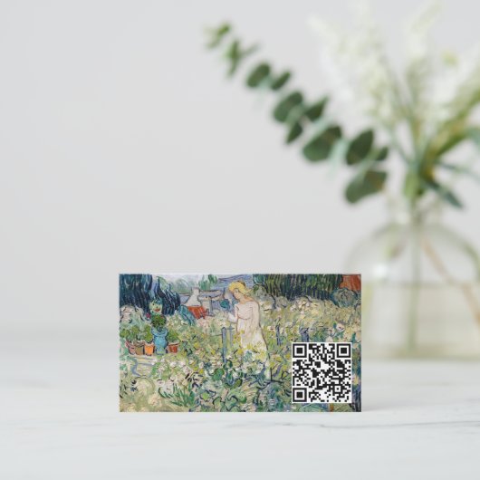 Vincent van Gogh - Miss Gachet Garden - QR-Code Visitenkarte (Stehend Vorderseite)