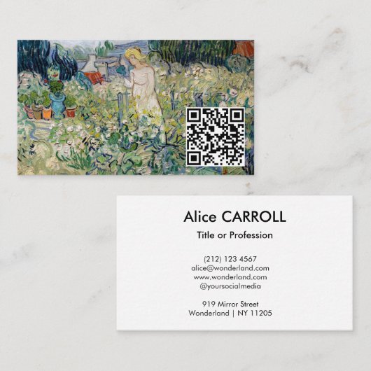 Vincent van Gogh - Miss Gachet Garden - QR-Code Visitenkarte (Vorne/Hinten)