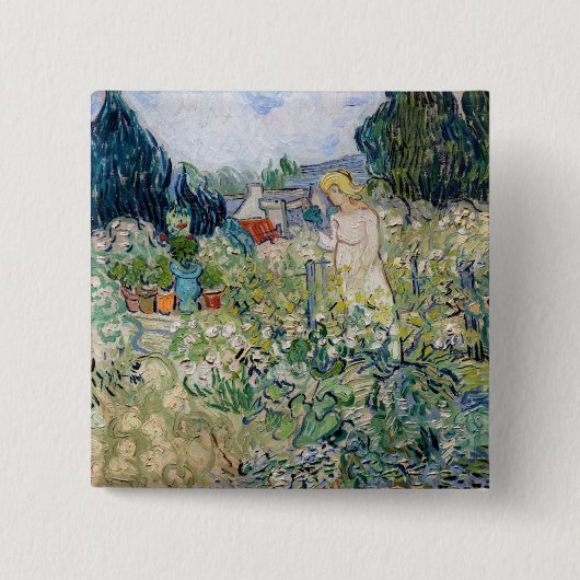 Vincent van Gogh - Miss Gachet in ihrem Garten Button (Vorderseite)