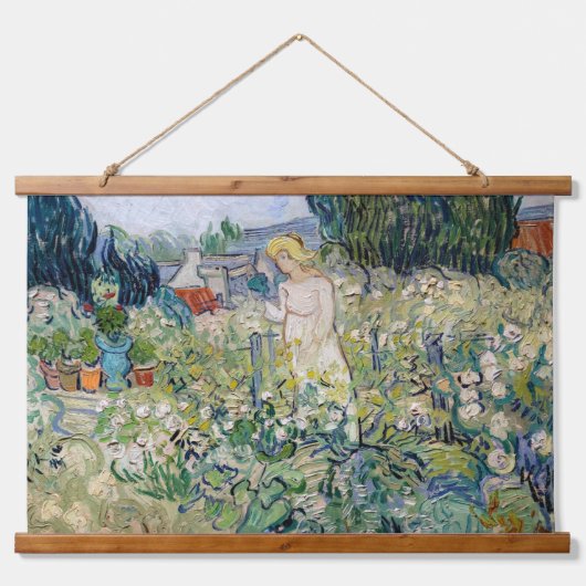 Vincent van Gogh - Miss Gachet in ihrem Garten Wandteppich Mit Holzrahmen (Vorne)