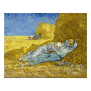 Vincent Van Gogh - Mittag, Pause von der Arbeit / Fotodruck